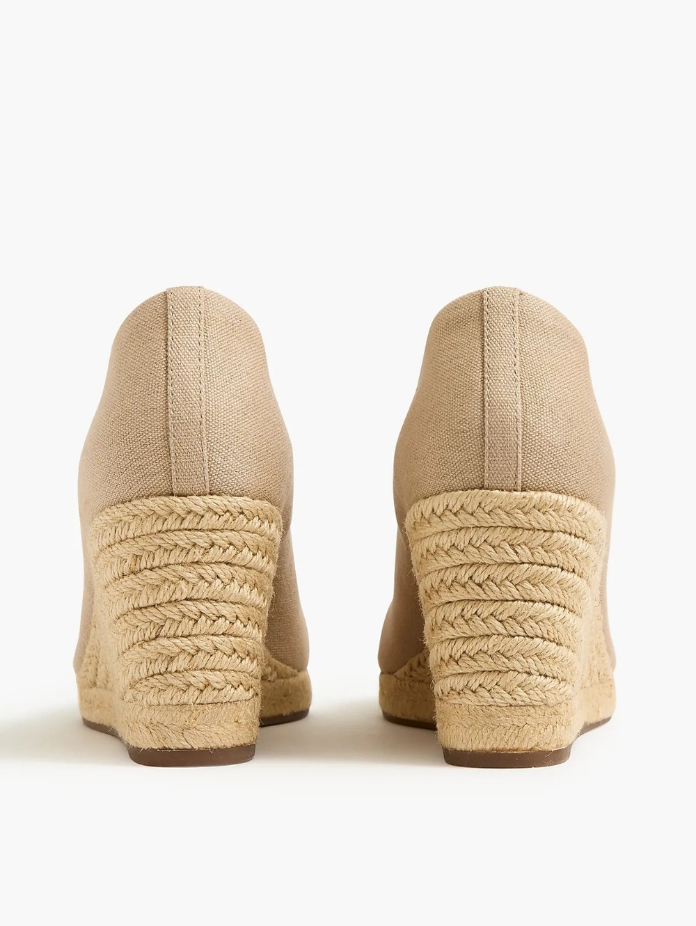 J. Crew Beige Canvas Espadrille Wedge Pumps - Picture 4 of 7